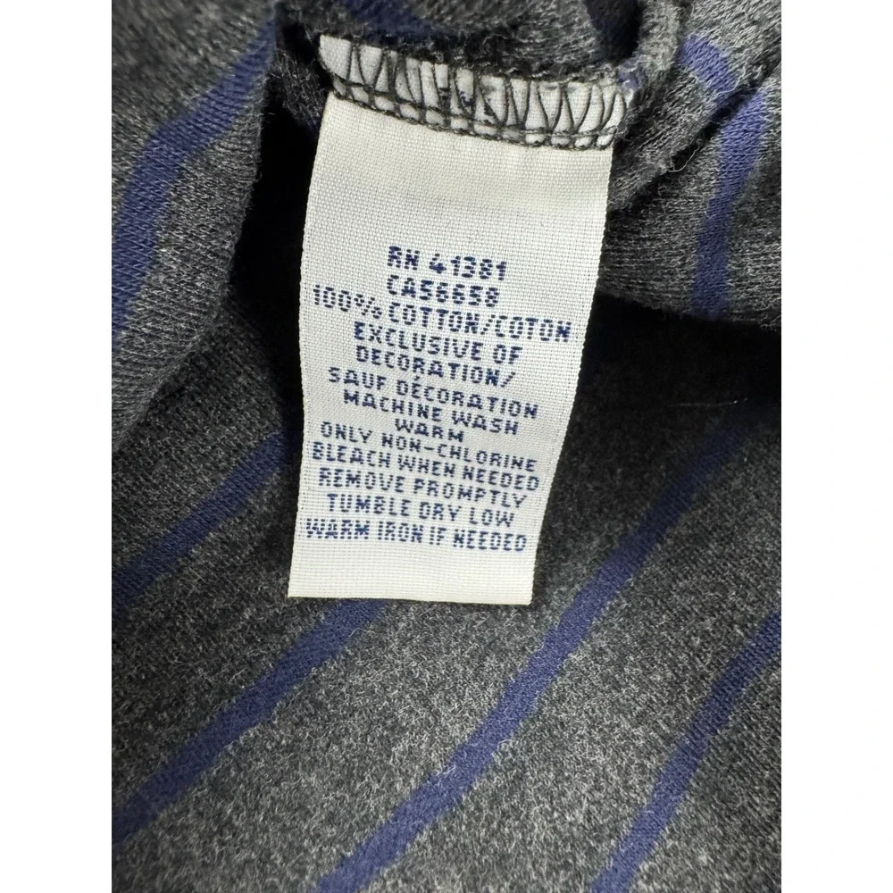 Polo Ralph Lauren Mens 3XLT Long Sleeve Striped Polo Shirt Grey Navy Blue‎ Tall